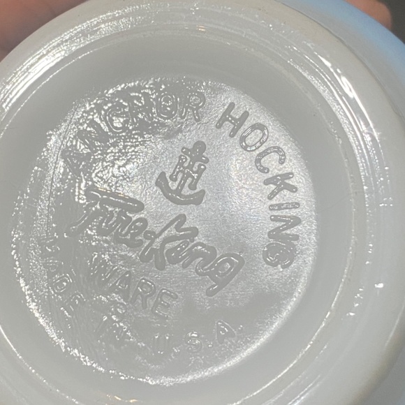 Vintage 6 piece fire king by anchor hocking blue mosaic stacking cups - Picture 13 of 14